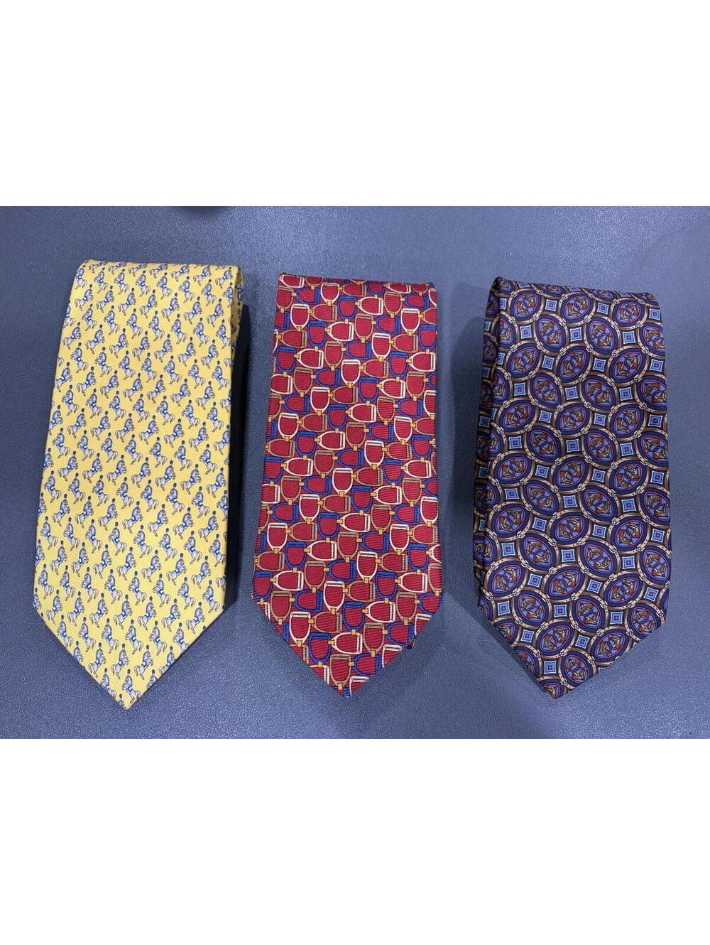 Brooks Brothers Lot Of 3 100% Silk Ties Horse Equestrian Theme L1